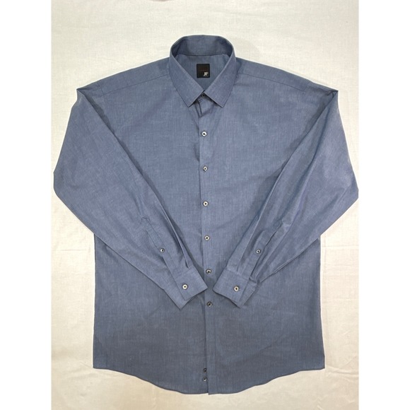 jf j.ferrar Other - JF J.Ferrar Mens Modern Fit Blue Long Sleeve Button Down Dress Shirt 16-16.5 L